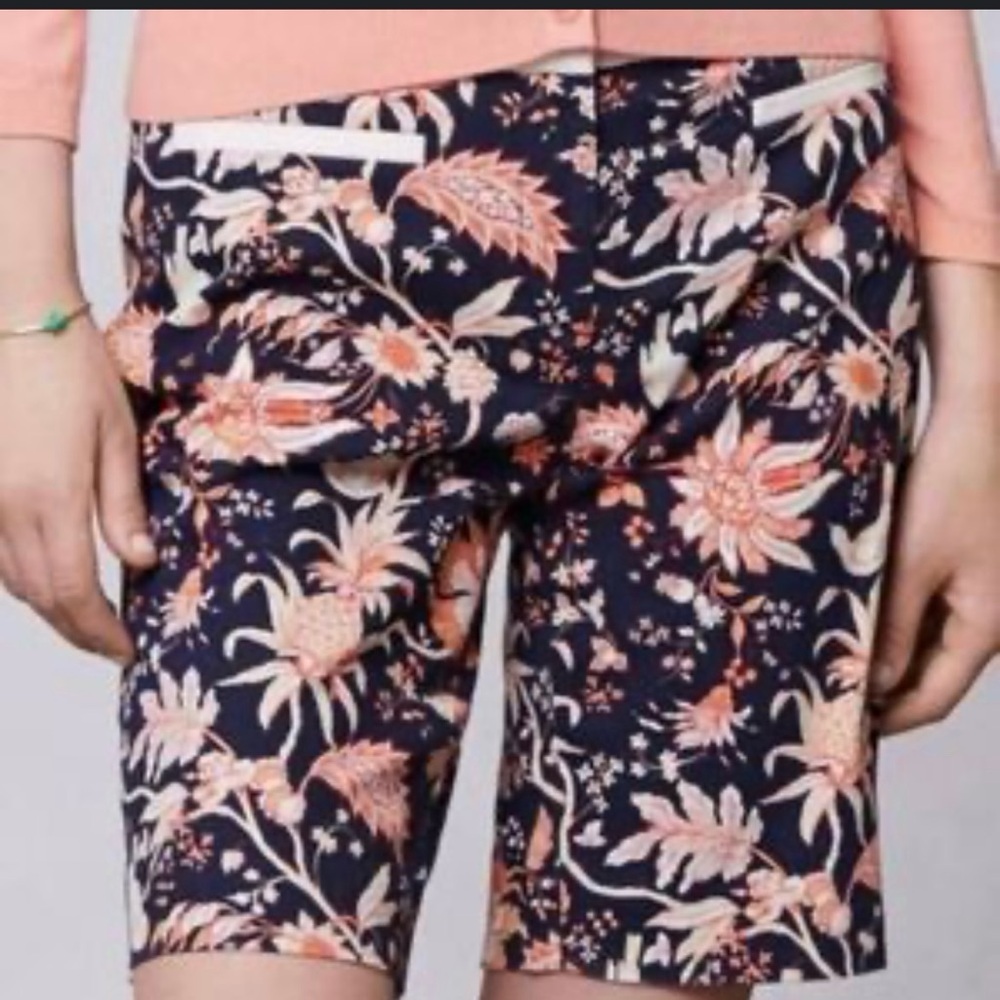Leifsdottir Anthropologie Women’s Floral Print Bermuda Shorts Size 12